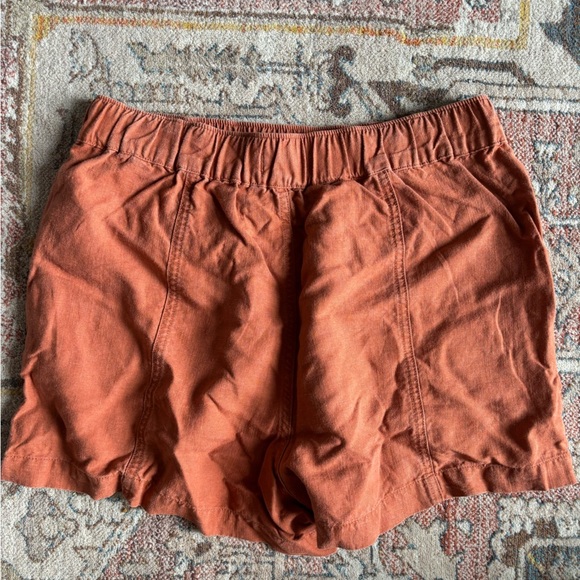 Madewell Linen-Blend Easy Pull-On Shorts Small Afterglow Red - Picture 3 of 3